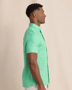 Bloomz Linen Rayon Short Sleeve Sport Shirt