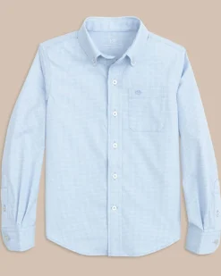 Boys Intercoastal Mini Gingham Button Down Shirt
