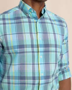 Crystal Cove Madras Plaid Long Sleeve Sport Shirt