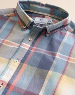 Gulf Breeze Madras Plaid Long Sleeve Sport Shirt