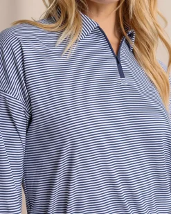 Kira Half Zip Stripe Pullover