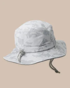 Waterway Camo Print Performance Sun Hat - Grey