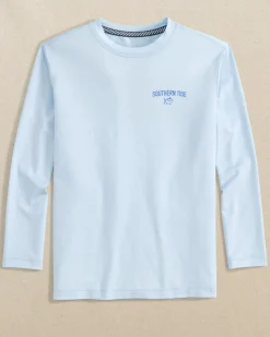 Kids Blue Sails Long Sleeve Performance T-Shirt